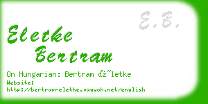 eletke bertram business card